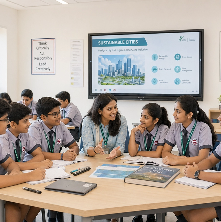 Students learning at SA International School
